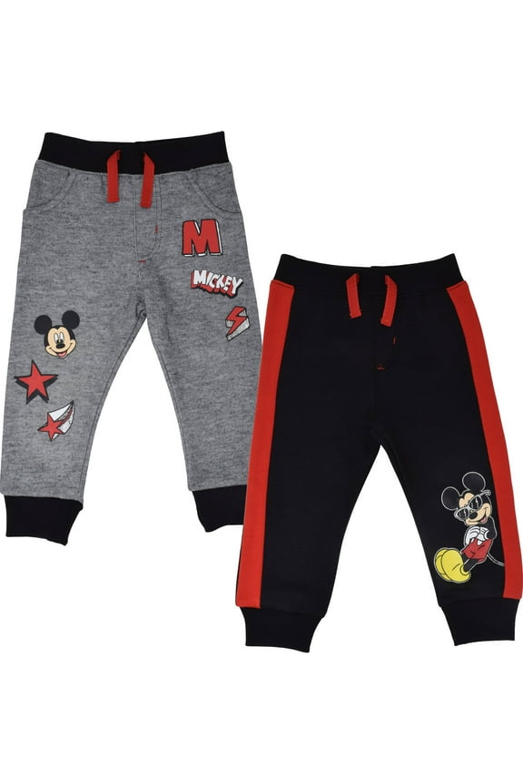 Mickey Mouse Little Boys 2 Pack Pants Infant to Little Kid