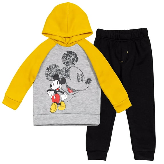 Disney Mickey Mouse Little Boys Fleece Pullover Hoodie and Pants Outfit Set Infant to Little Kid