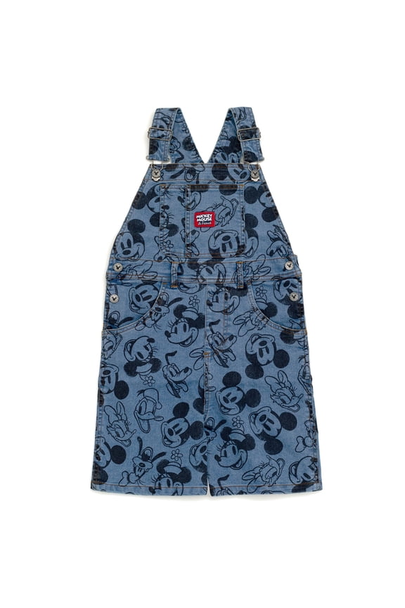 Mickey Mouse Goofy Donald Duck Little Boys Denim Short Overalls Shortall 7-8