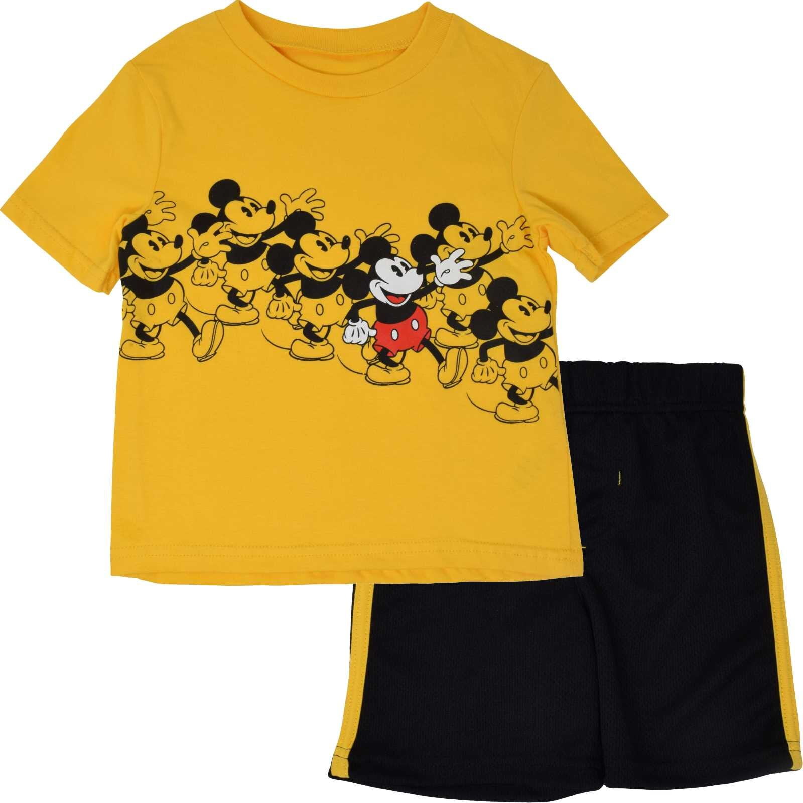 Baby Boys Mickey & Friends 3-Piece Outfit – Cartoon Shirt, Shorts & Cap Set main image 1