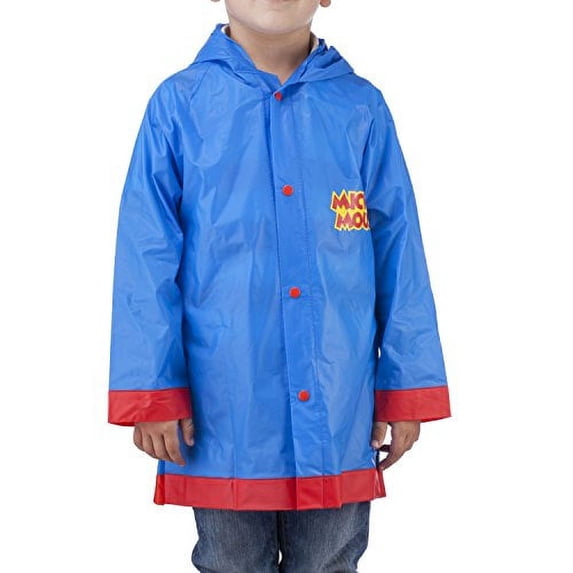 Disney Mickey Mouse Little Boys' Waterproof Outwear Hooded Rain Slicker - Toddler and Little Kid