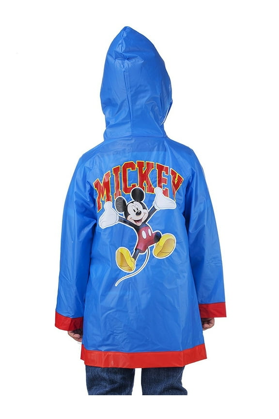 Mickey Mouse Little Boys' Waterproof Outwear Hooded Rain Slicker - Toddler