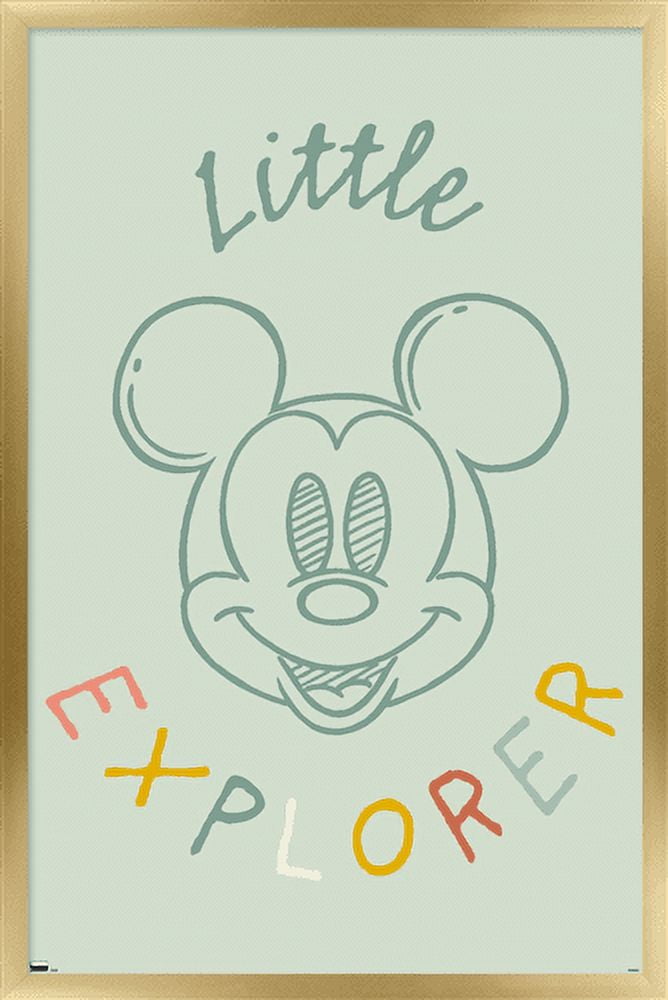 Disney Mickey Mouse - Little Explorer Wall Poster, 14.725" x 22.375", Framed