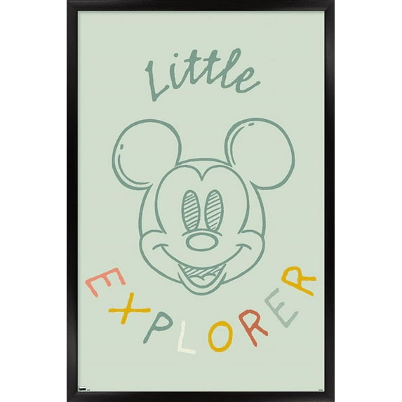 Disney Mickey Mouse - Little Explorer Wall Poster, 14.725" x 22.375", Framed