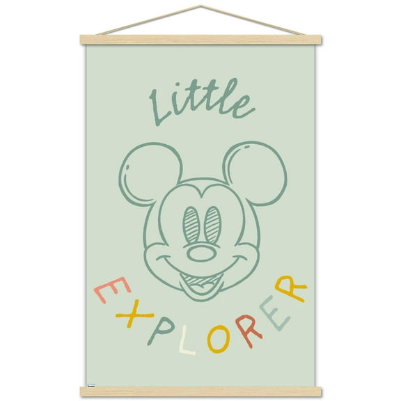 Disney Mickey Mouse - Little Explorer Wall Poster with Wooden Magnetic Frame, 22.375" x 34"