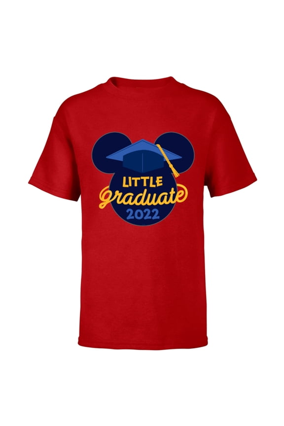 Mickey Mouse Little Graduate 2022 - Short Sleeve T-Shirt for Kids - Customized-Red