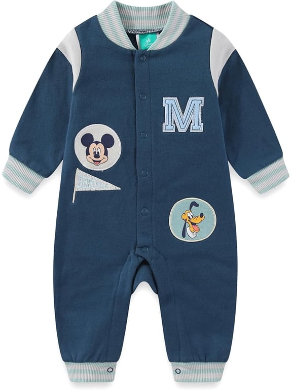 Mickey Mouse Long Sleeve Romper Coverall (Baby Boys), Sizes NB-24M
