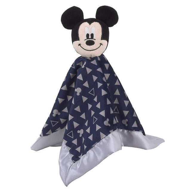 Disney Mickey Mouse Lovey Security Blanket, Navy/Grey
