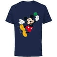 thumbnail image 1 of Disney Mickey Mouse Lucky Four-Leaf Clover St. Patrick's Day - Short Sleeve Cotton T-Shirt for Adults - Customized-Navy, 1 of 5
