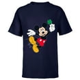thumbnail image 1 of Disney Mickey Mouse Lucky Four-Leaf Clover St. Patrick's Day - Short Sleeve T-Shirt for Kids - Customized-Navy, 1 of 5