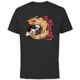 thumbnail image 1 of Disney Mickey Mouse Lunar New Year Dragon Strike Soccer - Short Sleeve Cotton T-Shirt for Adults - Customized-Black, 1 of 5