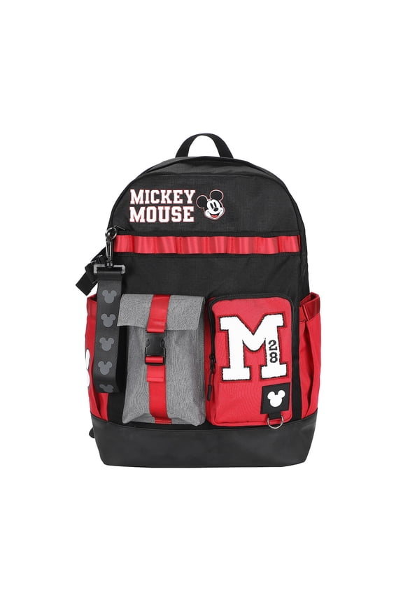 Disney Mickey Mouse M 18.5" Adult Black & Red Backpack