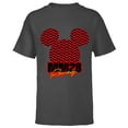 thumbnail image 1 of Disney Mickey Mouse MM28 Racing Checkered Flag Race Car Icon - Short Sleeve T-Shirt for Kids - Customized-Charcoal Heather, 1 of 5
