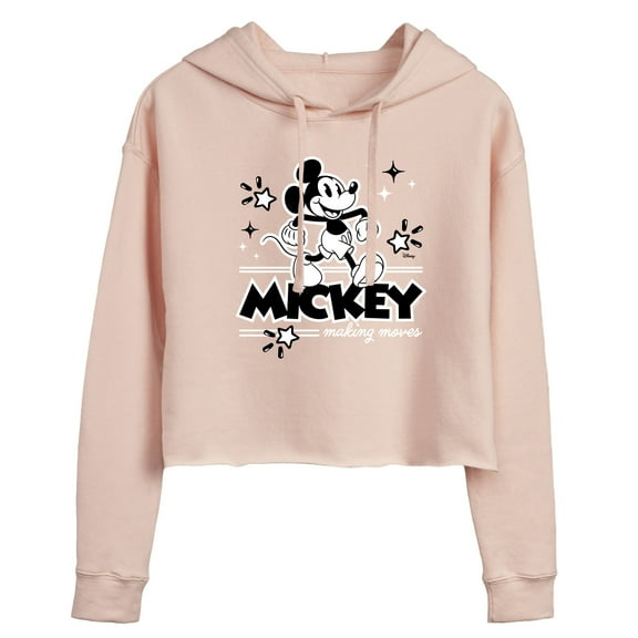 Disney - Mickey Mouse - Making Moves - Juniors Cropped Pullover Hoodie