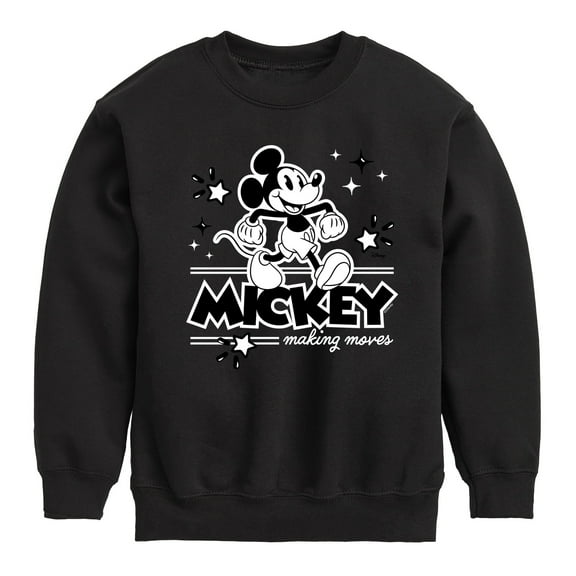 Disney - Mickey Mouse Making Moves - Youth Crewneck Fleece Sweatshirt