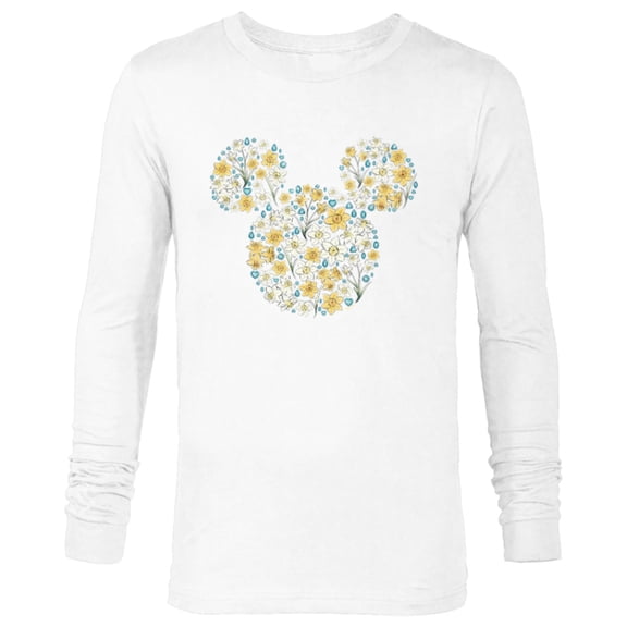 Disney Mickey Mouse March Birth Month Birthstone & Flowers - Long Sleeve T-Shirt for Men - Customized-White