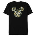thumbnail image 1 of Disney Mickey Mouse March Birth Month Birthstone & Flowers - Short Sleeve Blended T-Shirt for Adults - Customized-Black, 1 of 5