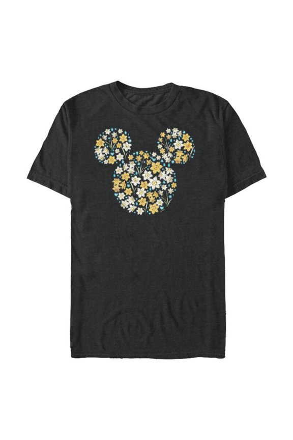 Mickey Mouse March Birth Month Birthstone & Flowers - Short Sleeve Blended T-Shirt for Adults - Customized-Dark Heather
