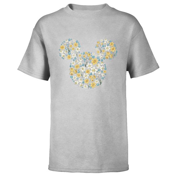 Disney Mickey Mouse March Birth Month Birthstone & Flowers - Short Sleeve T-Shirt for Kids - Customized-Athletic Heather