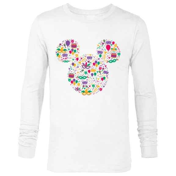 Disney Mickey Mouse Mardi Gras Carnival Holiday Icon - Long Sleeve T-Shirt for Men - Customized-White