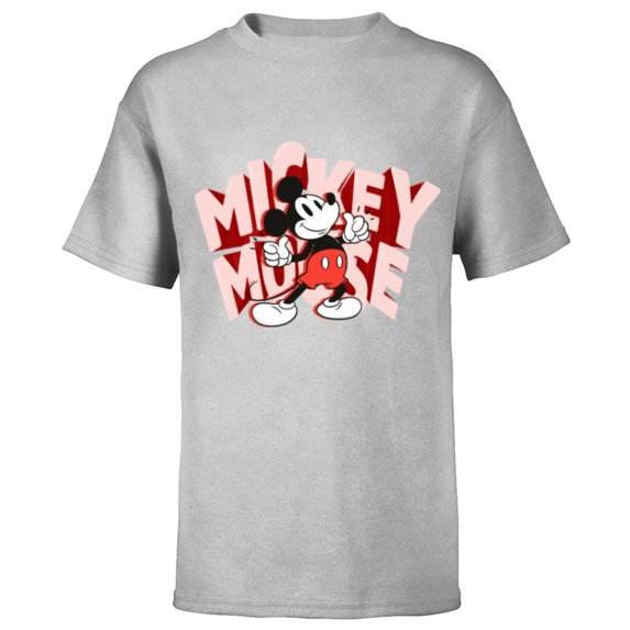 Disney Mickey Mouse Marquee Lettering - Short Sleeve T-Shirt for Kids - Customized-Athletic Heather
