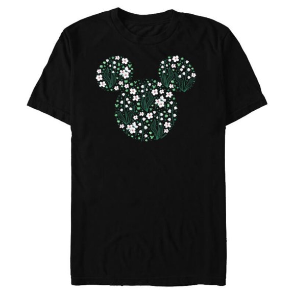 Disney Mickey Mouse May Birth Month Birthstone & Flowers - Short Sleeve Blended T-Shirt for Adults - Customized-Black