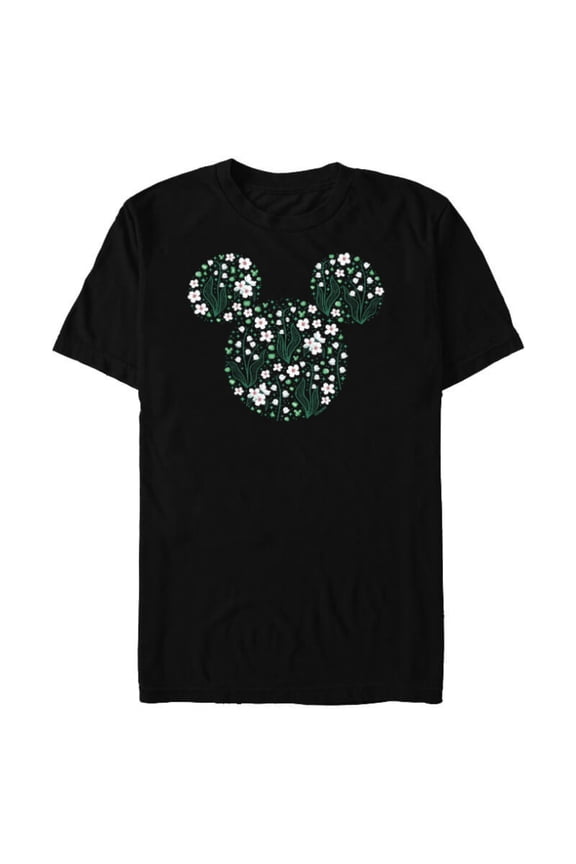 Disney Mickey Mouse May Birth Month Birthstone & Flowers - Short Sleeve Blended T-Shirt for Adults - Customized-Black