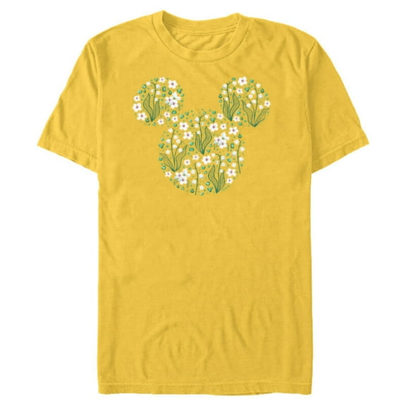 Disney Mickey Mouse May Birth Month Birthstone & Flowers - Short Sleeve Blended T-Shirt for Adults - Customized-Yellow