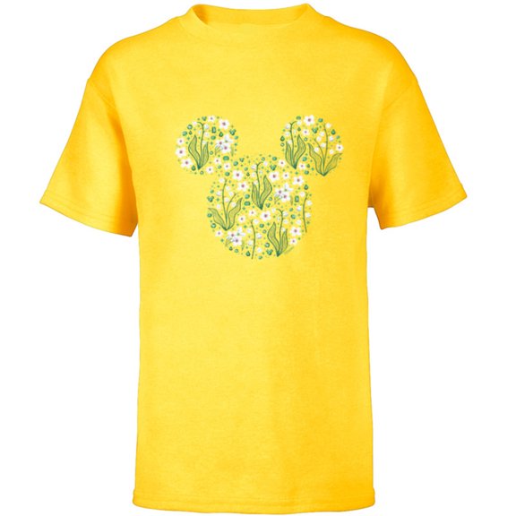 Disney Mickey Mouse May Birth Month Birthstone & Flowers - Short Sleeve T-Shirt for Kids - Customized-Yellow