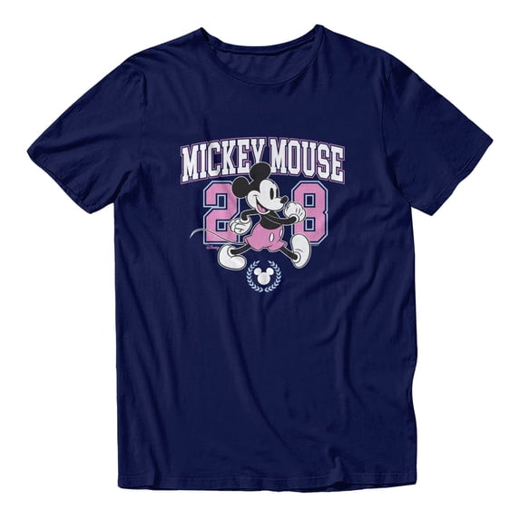 Disney Mickey Mouse Men's 28 Collegiate T-Shirt (Iris Navy, S-XXXL)