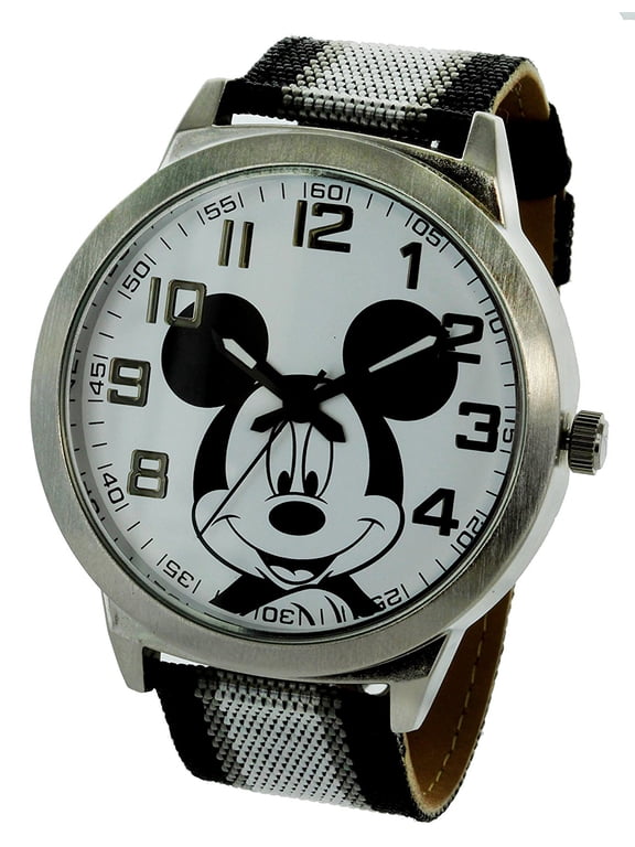 Mickey Mouse Men's 40mm Silicone Strap Wristwatch, Black & Yellow (MCK991)