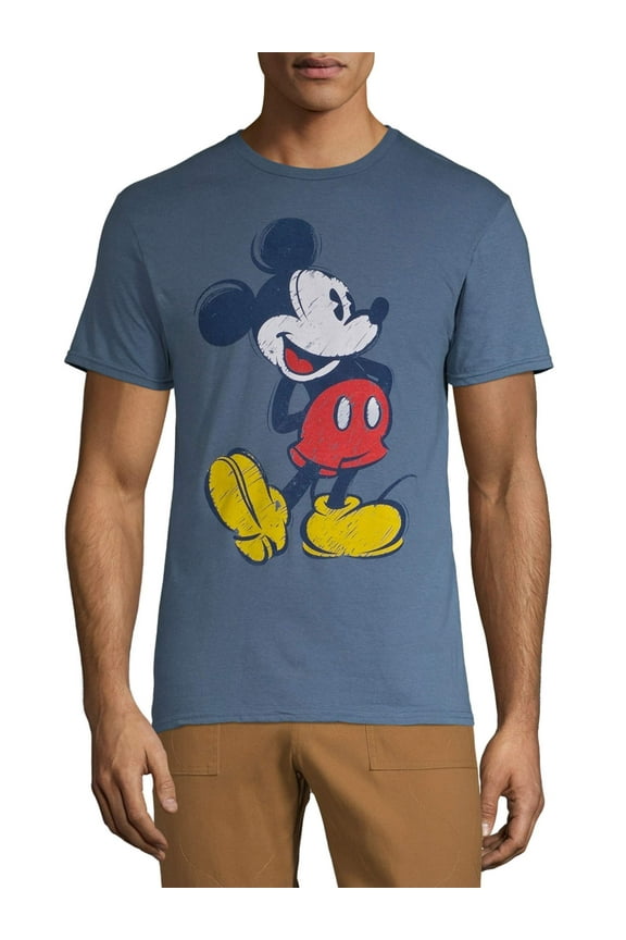 Disney Mickey Mouse Men's & Big Men's Original Mickey Graphic Tee Shirt, Sizes S-3XL, Disney Mens T-Shirts