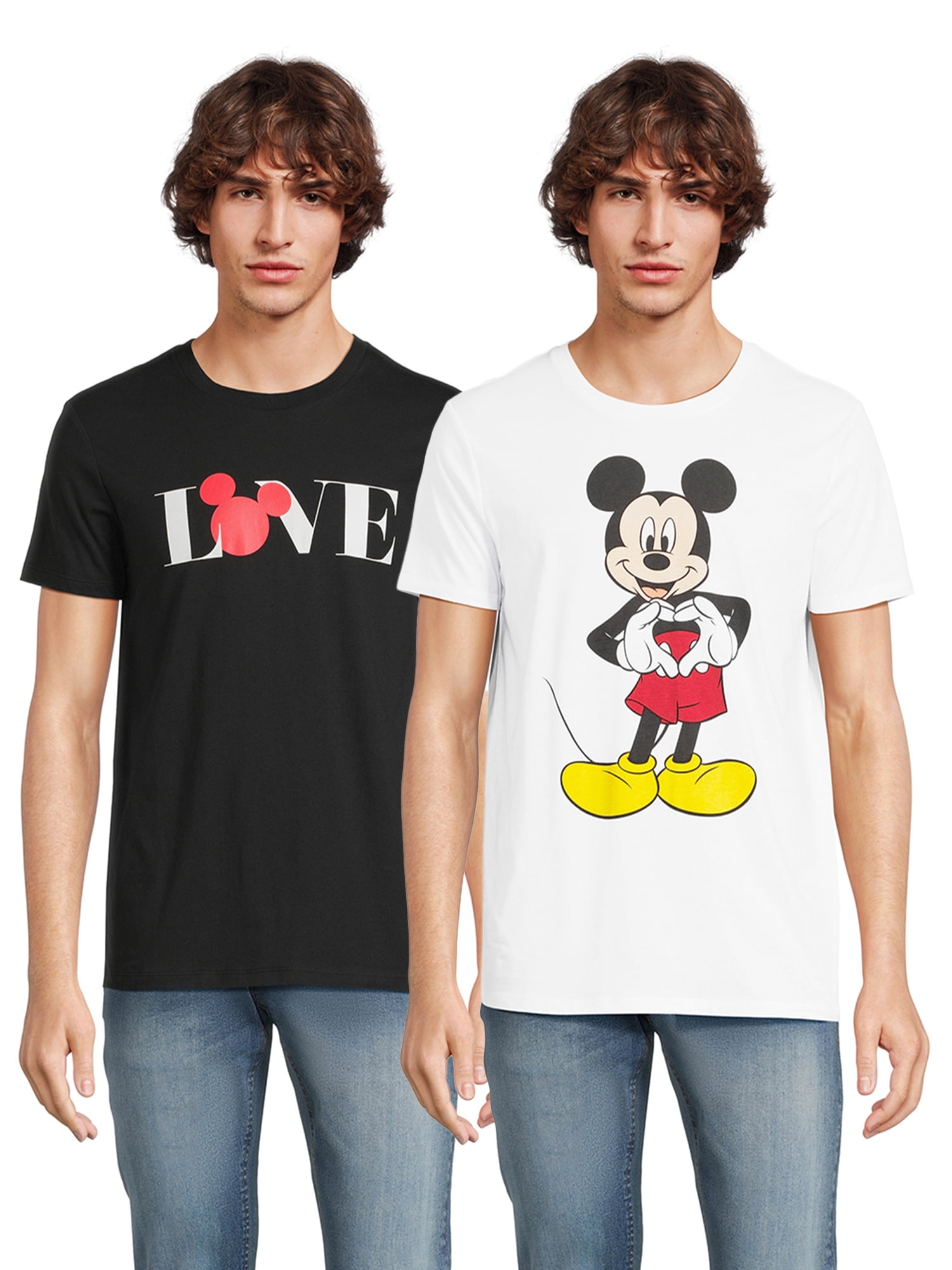 Disney Mickey Mouse Mens And Big Mens Valentines Day Short Sleeve Tee