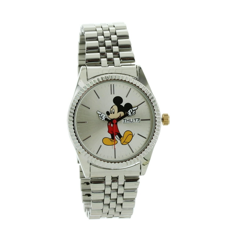 Disney Mickey Mouse Men's 'Moving Hands' Silver Bracelet Disney Mickey Mouse Men's 'Moving Hands' Silver Bracelet