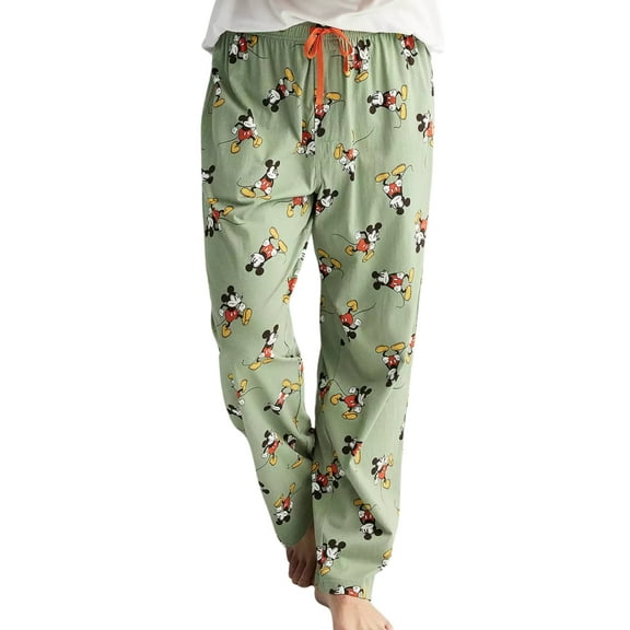 Disney Mickey Mouse Men’s Pajama Pants Sleepwear Loungewear Soft Green
