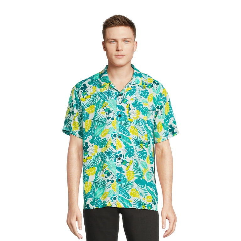 Disney Mickey Mouse Men s Hawaiian Shirt Print Button Up Shirt Resort Sizes XS 3XL