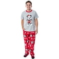thumbnail image 1 of Disney Mickey Mouse Men's Santa Mickey 3 Piece Pajama Sleep Set Shirt Pants and Socks, 1 of 7
