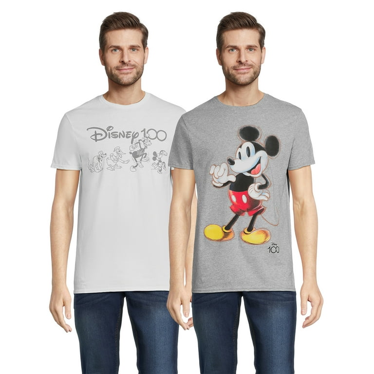 Disney Mickey Mouse Men's and Big Men's Graphic T-Shirts, 2-Pack, Sizes  S-5XL 