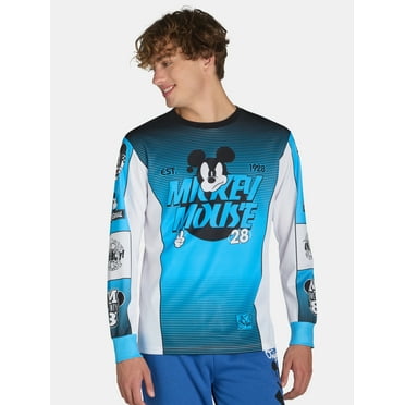 Disney Mickey Mouse Men’s and Big Men’s Moto Graphic Tee with Long-Sleeves, Sizes S-3XL