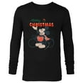 thumbnail image 1 of Disney Mickey Mouse Merry Christmas Bicycle Retro Distressed - Long Sleeve T-Shirt for Men - Customized-Black, 1 of 5