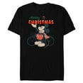 thumbnail image 1 of Disney Mickey Mouse Merry Christmas Bicycle Retro Distressed - Short Sleeve Blended T-Shirt for Adults - Customized-Black, 1 of 5