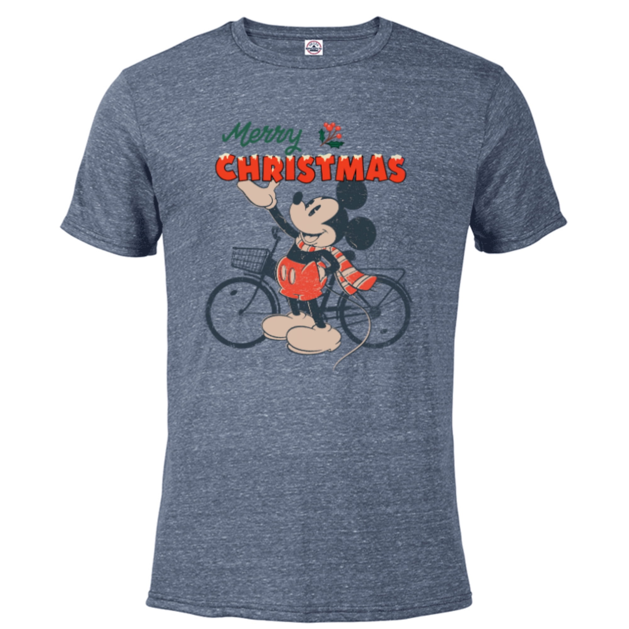 Disney Mickey Mouse Merry Christmas Bicycle Retro Distressed Short