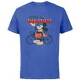 thumbnail image 1 of Disney Mickey Mouse Merry Christmas Bicycle Retro Distressed - Short Sleeve Cotton T-Shirt for Adults - Customized-Royal Heather, 1 of 5