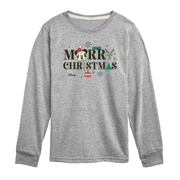 Disney - Mickey Mouse Merry Christmas Icons - Toddler & Youth Long Sleeve Graphic T-Shirt