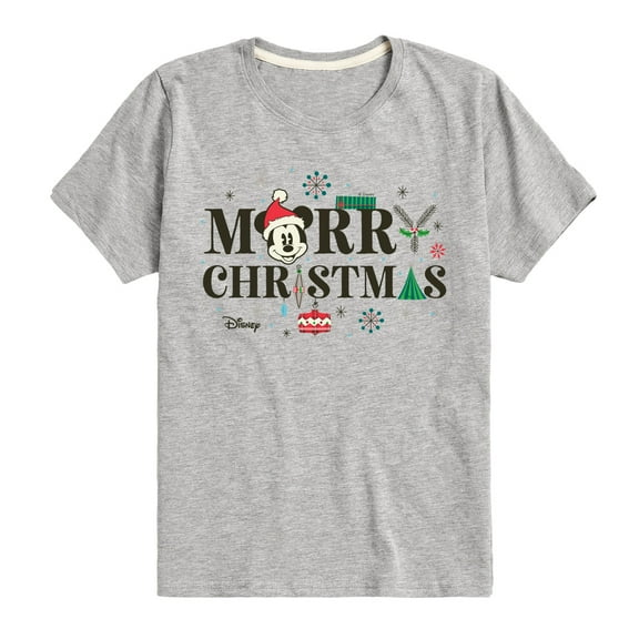 Disney - Mickey Mouse Merry Christmas Icons - Toddler & Youth Short Sleeve Graphic T-Shirt