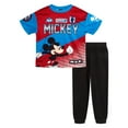 thumbnail image 1 of Disney Mickey Mouse Mesh T-Shirt and French Terry Jogger Pants Outfit Set Toddler to Big Kid, 1 of 5