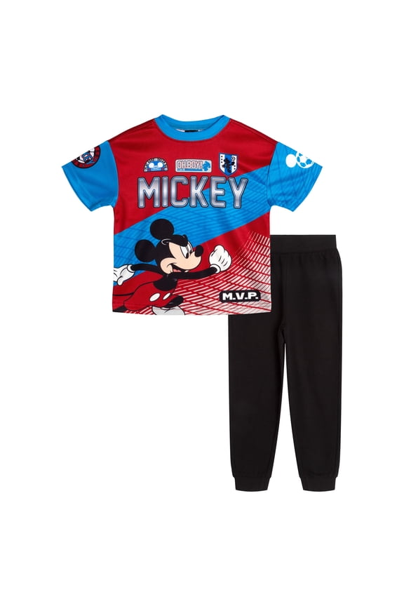 Mickey Mouse Mesh T-Shirt and French Terry Jogger Pants Outfit Set Toddler to Big Kid
