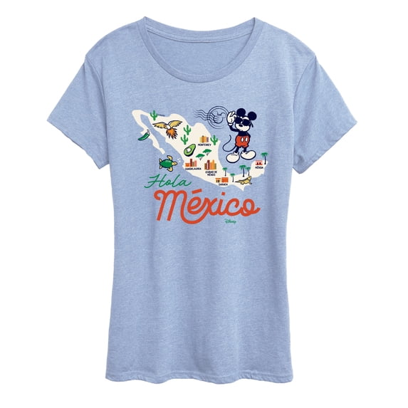 Disney - Mickey Mouse Mexico Map - Women's Short Sleeve Graphic T-Shirt