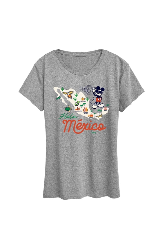 - Mickey Mouse Mexico Map - Women's Short Sleeve Graphic T-Shirt