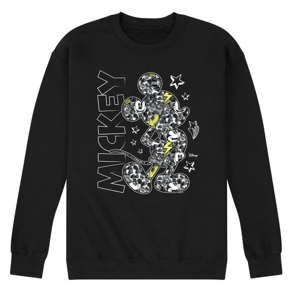 Disney - Mickey Mouse - Mickey Pattern & Stars - Men's Crew Neck Fleece Pullover